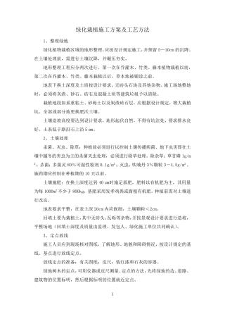 绿化栽植施工方案及工艺方法