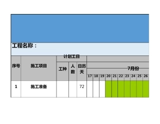 超完整装修工程施工进度表EXCEL模板