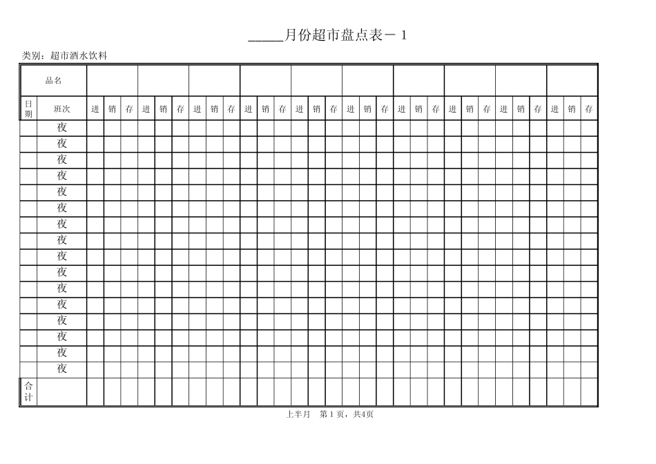 超市日盘点表_第1页