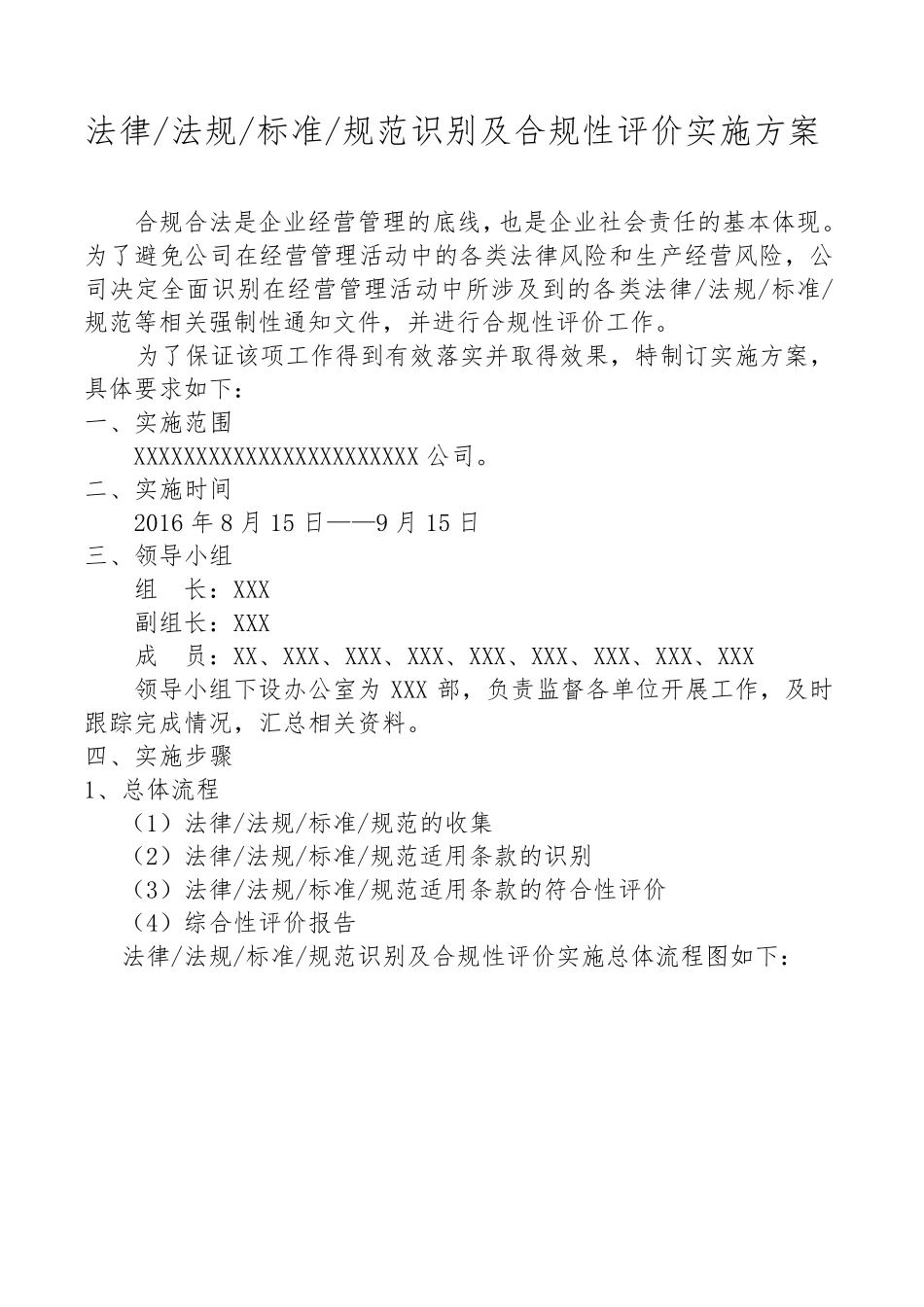 超赞的合规性评价实施方案_第1页