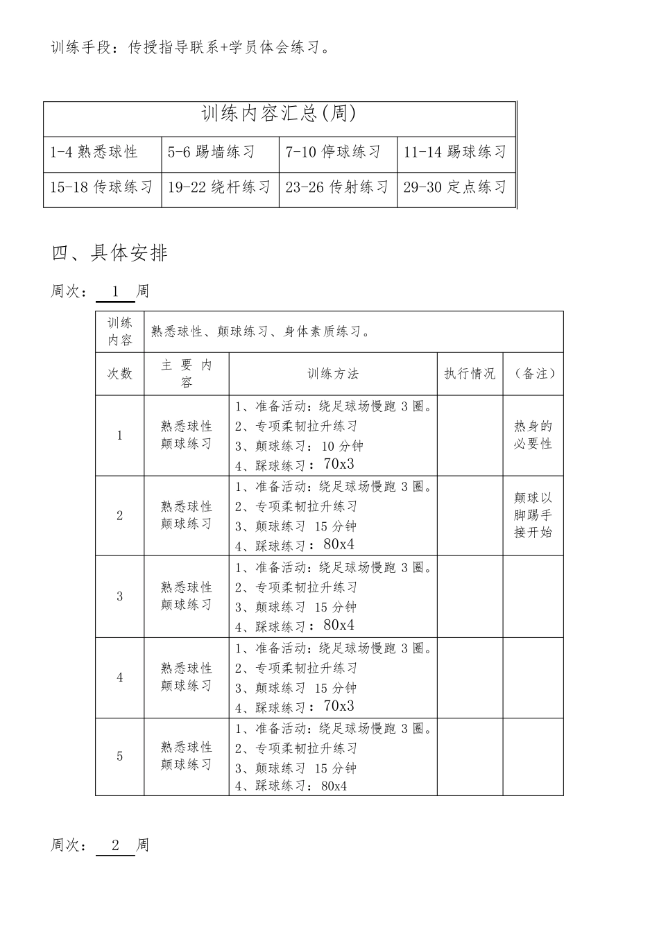 足球训练计划(周)_第2页
