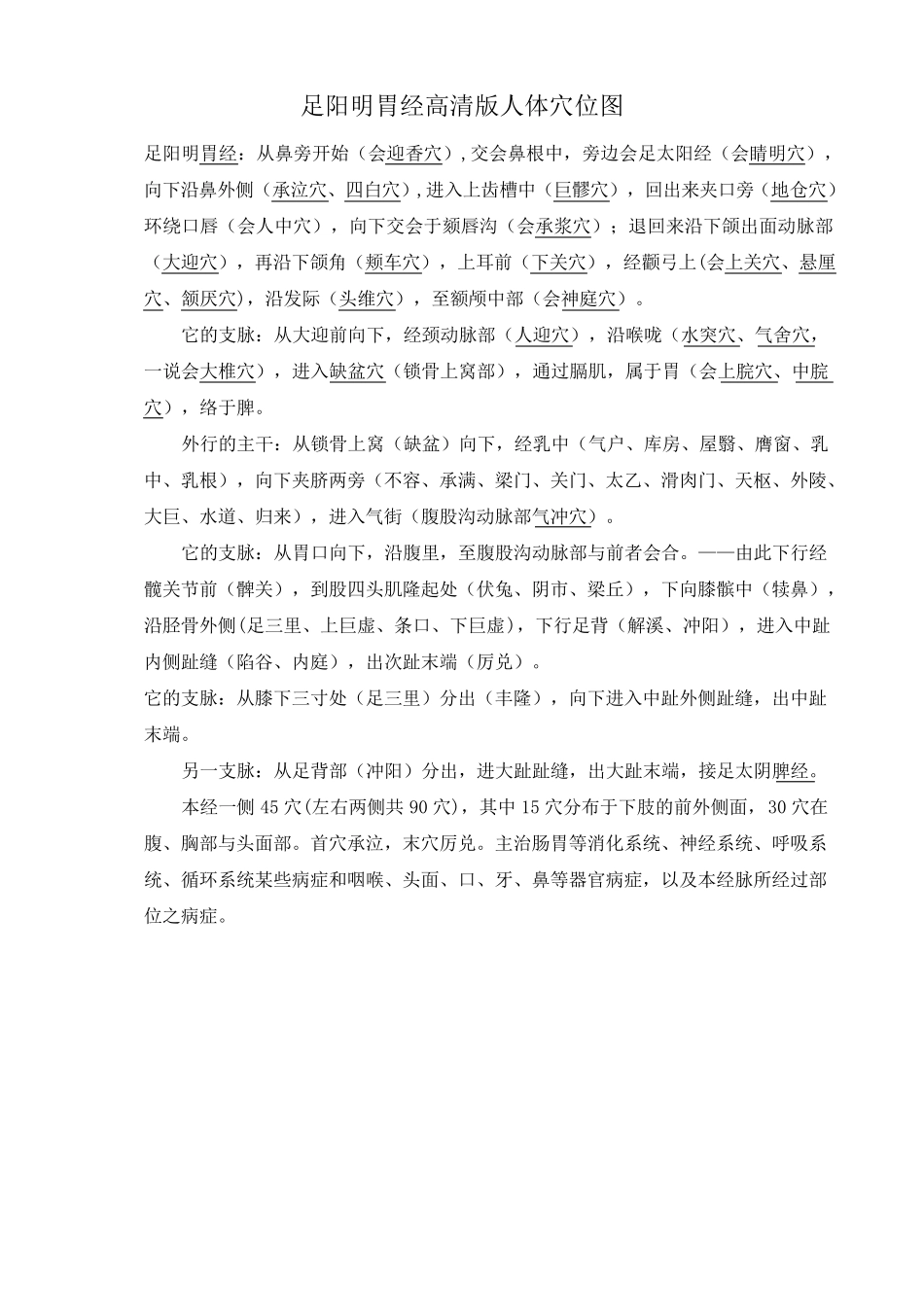 足阳明胃经人体穴位图_第1页