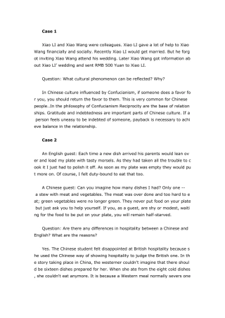 跨文化交际视听说案例分析