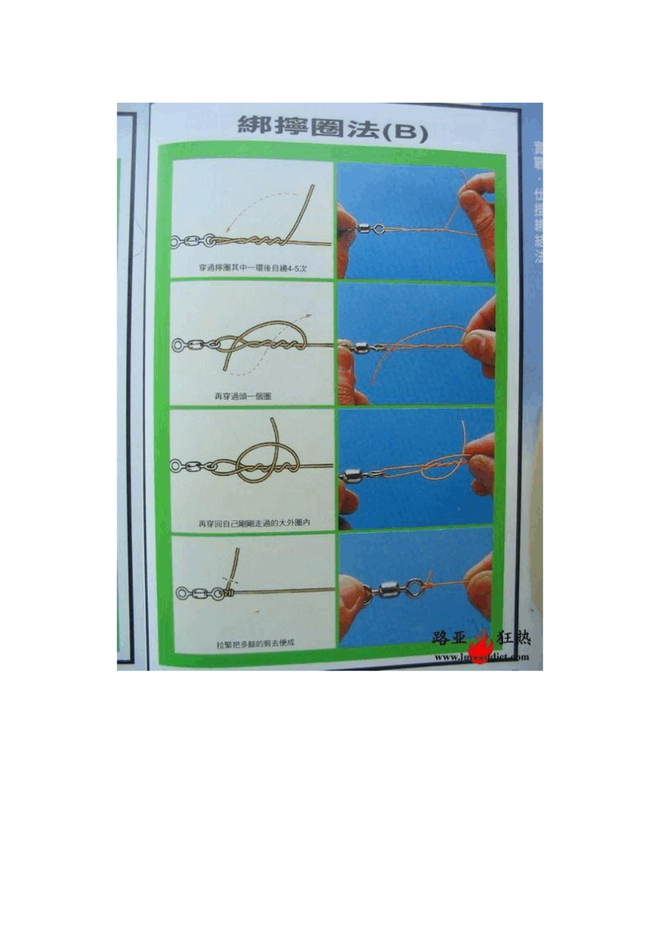 路亚线结绑法、绑钩图、双线防咬绑钩法、绑双钩_第2页