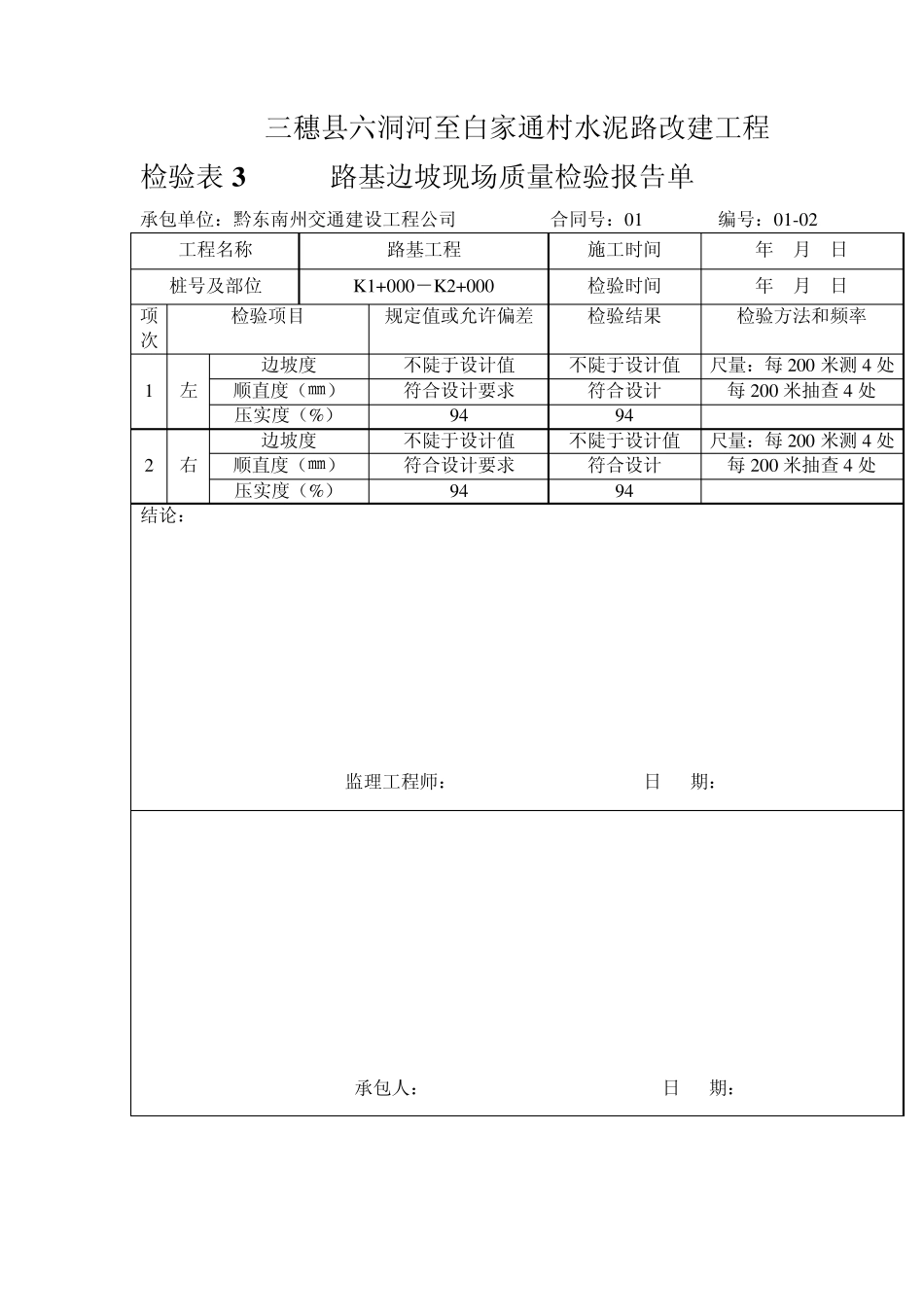 路基边坡质量检验报告单_第2页