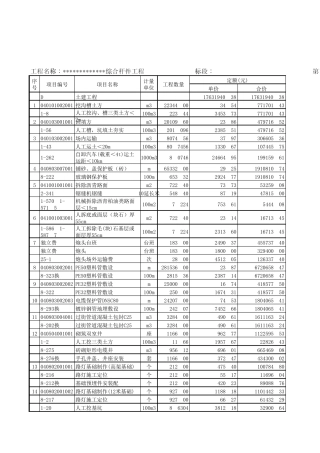 路灯工程预算表