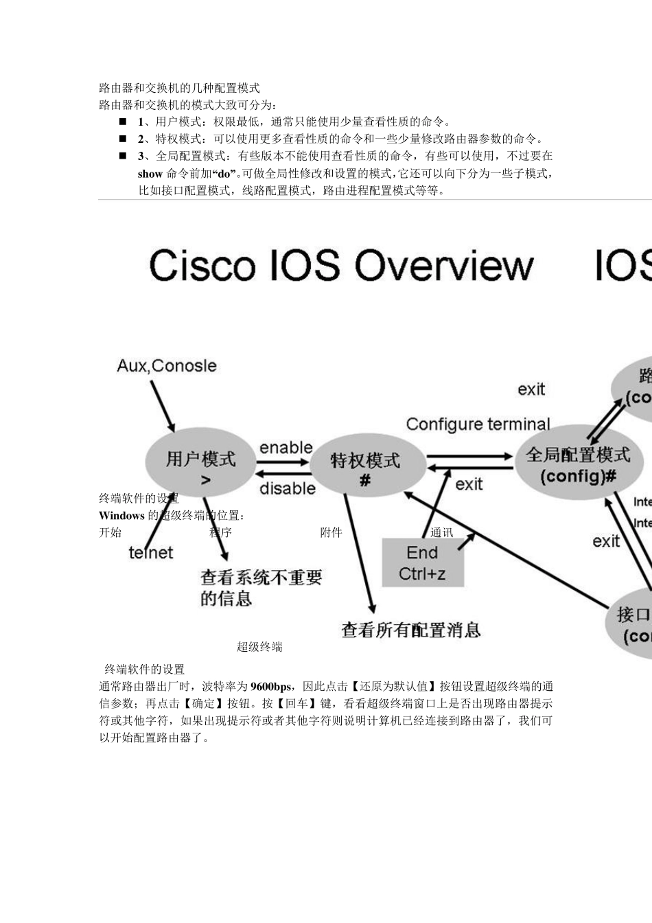 路由器和交换机的几种配置模式_第1页