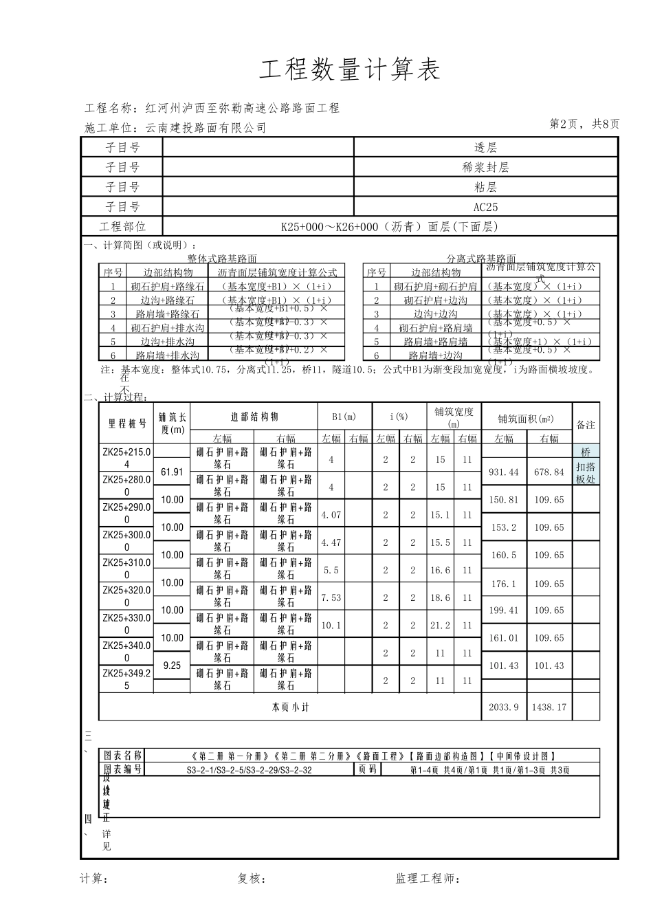 路面工程量计算表_第2页