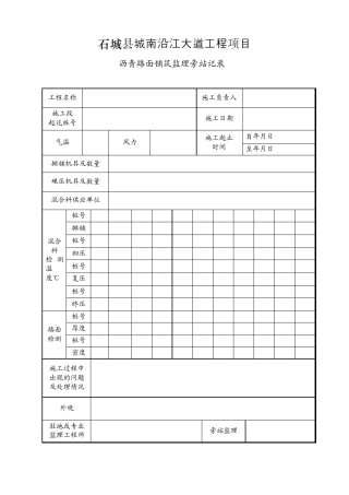 路面旁站记录表