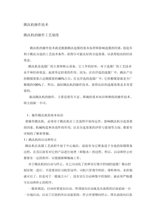 跳汰机操作技术