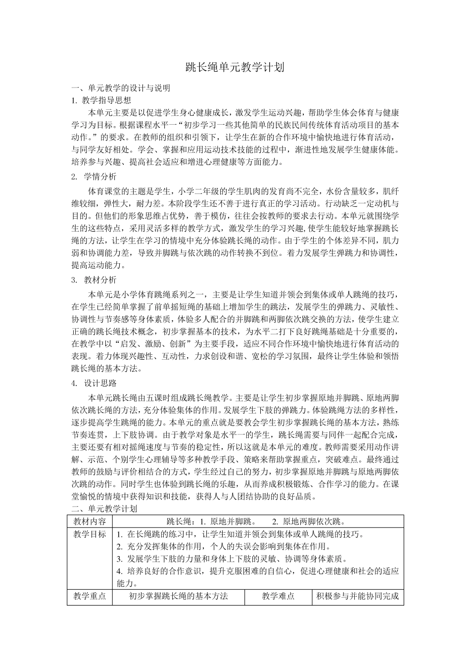 跳长绳单元教学计划_第1页