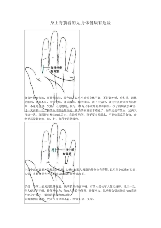 身上青筋看的见身体健康有危险