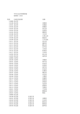 身份证号籍贯对照表国标最新