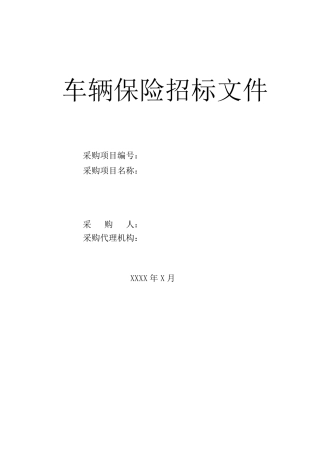 车辆保险招标文件