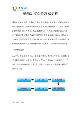 车辆刮擦保险理赔流程