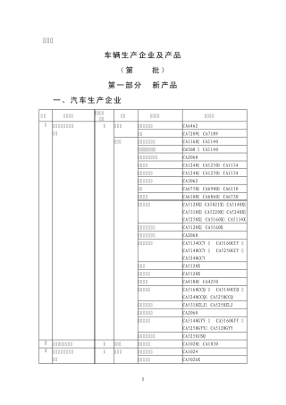 车辆生产企业及产品CCC目录