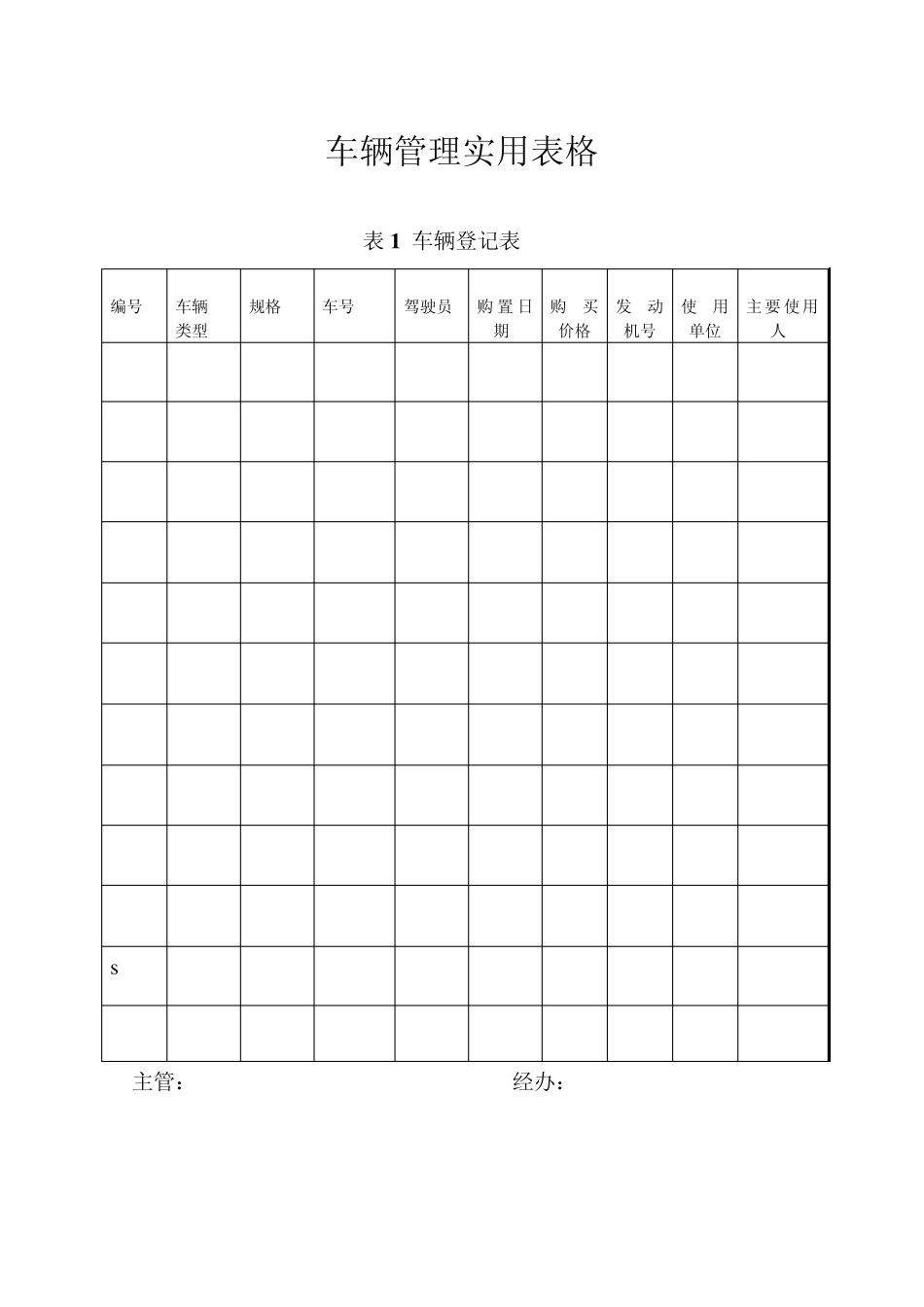 车辆管理实用表格_第1页