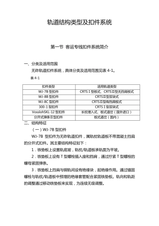 轨道结构类型及扣件系统