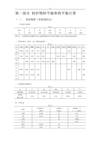 转炉热平衡和物料平衡的计算
