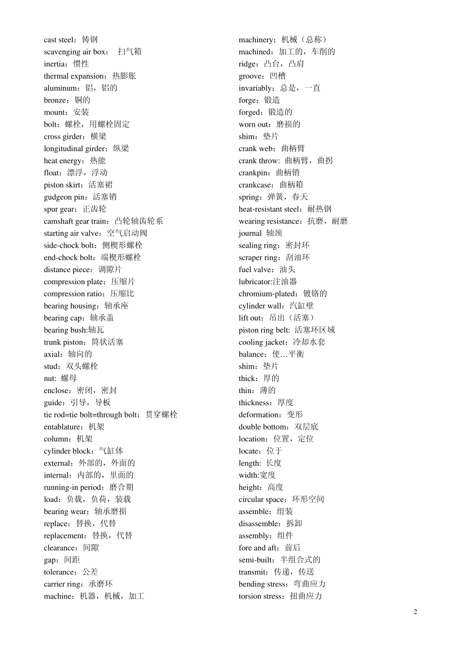 轮机英语词汇(主机)_第2页
