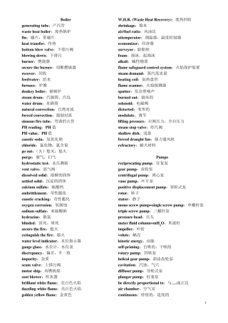 轮机英语词汇(辅机)