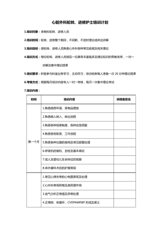 轮转进修护士培训计划