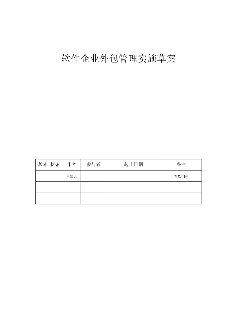 软件企业外包管理实施方案V20140219_第1页