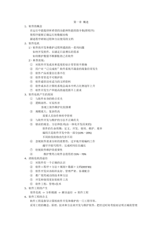 软件工程个人整理部分知识点
