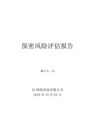软件开发保密资质保密风险评估报告