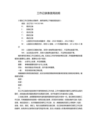 软件开发记录表