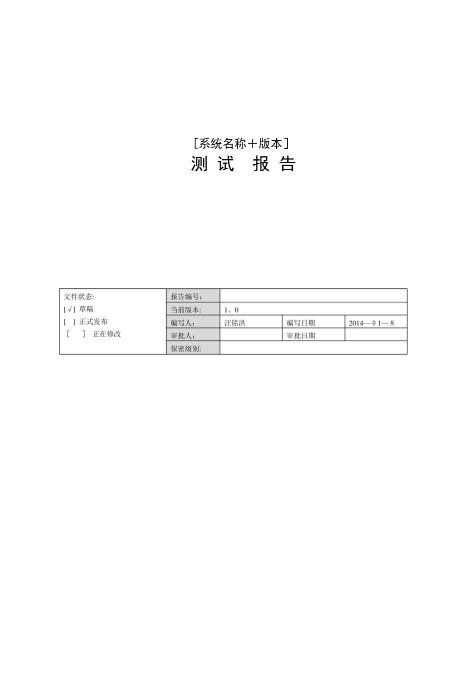 软件测试报告[范本模板]_第1页