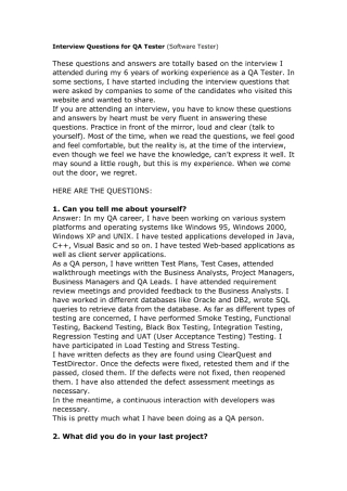 软件测试英文面试题