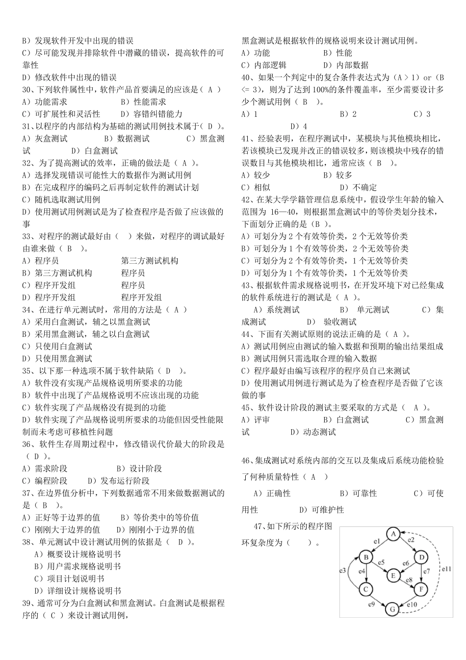 软件质量保证测试试题与答案_第2页