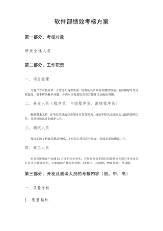 软件部绩效考核方案