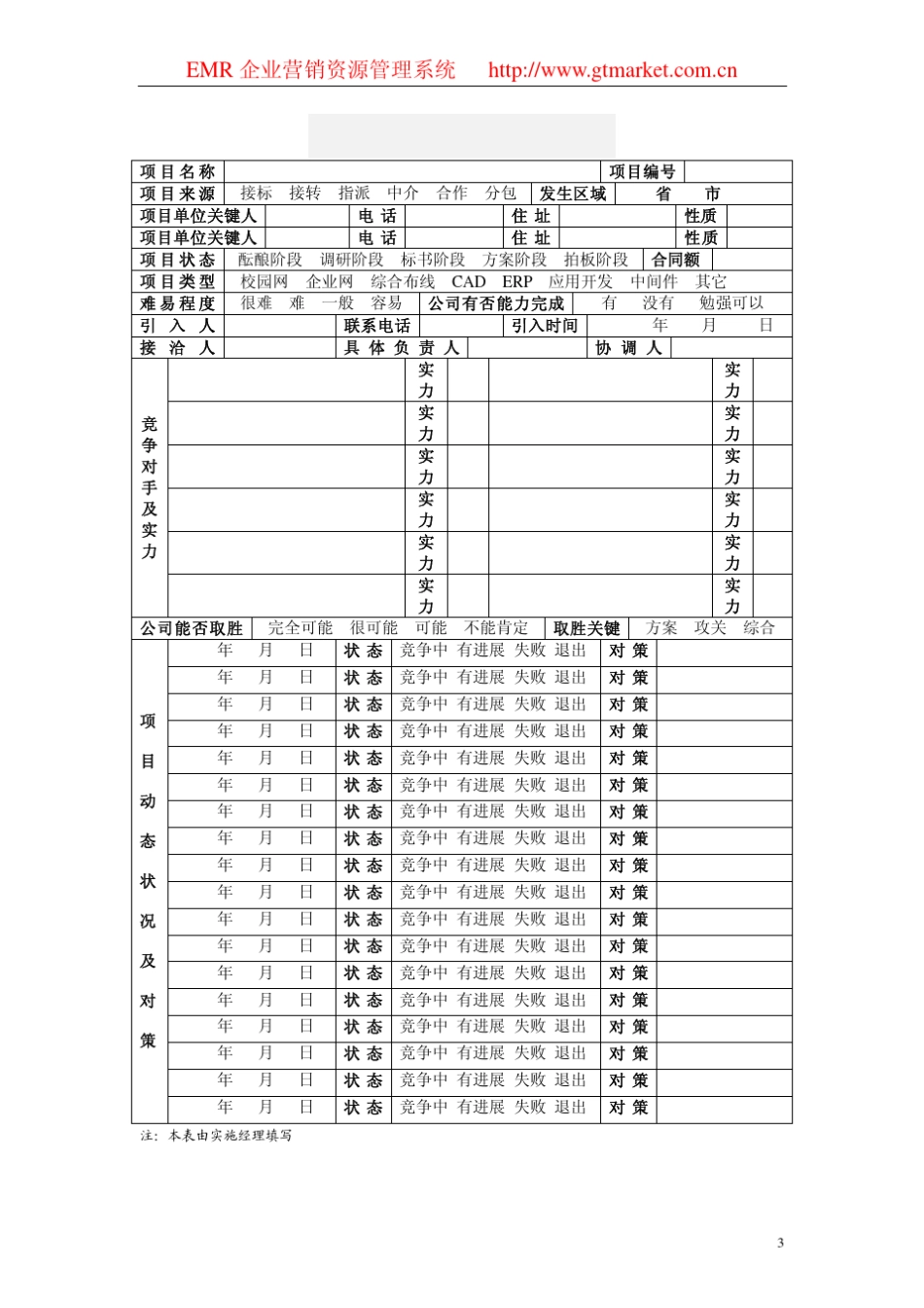 软件项目管理表格_第3页