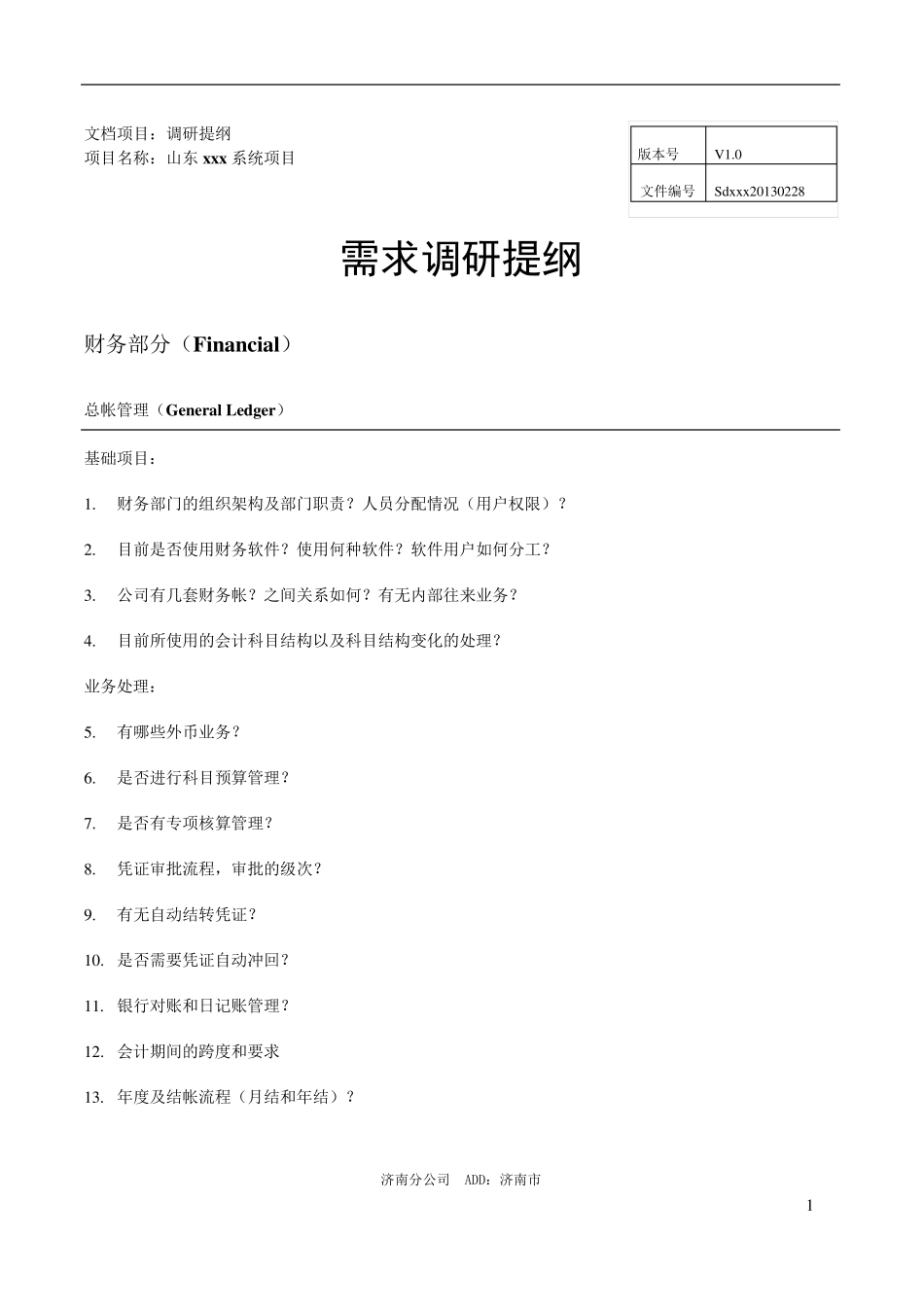 软件项目需求调研提纲_第1页