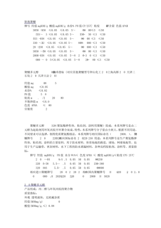 软泡聚醚指标