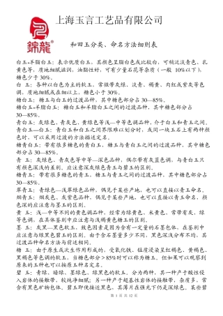 软玉(和田玉)分类