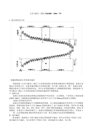 轴与轴承配合公差及键配合