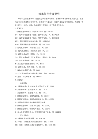 轴承代号含义说明