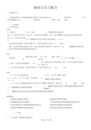 轴承公差与配合