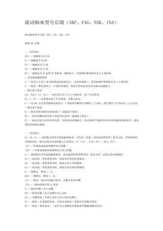 轴承型号后缀解释