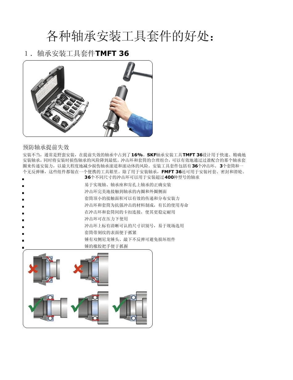 轴承安装工具套件的好处_第1页