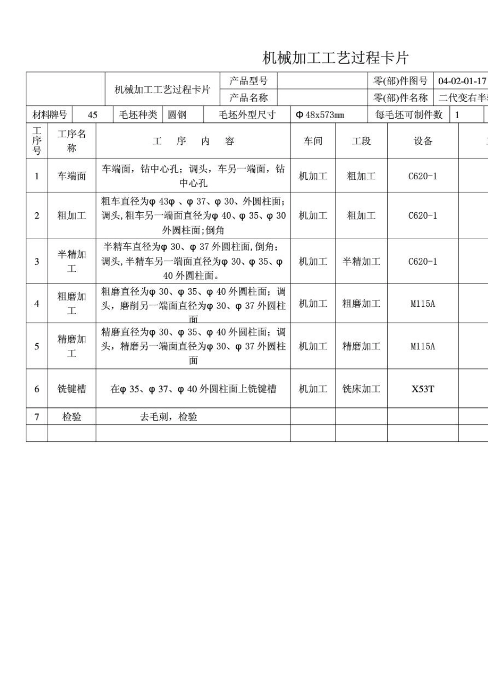 轴类零件工艺工序卡片_第2页