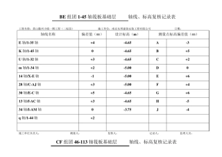 轴线、标高复核记录