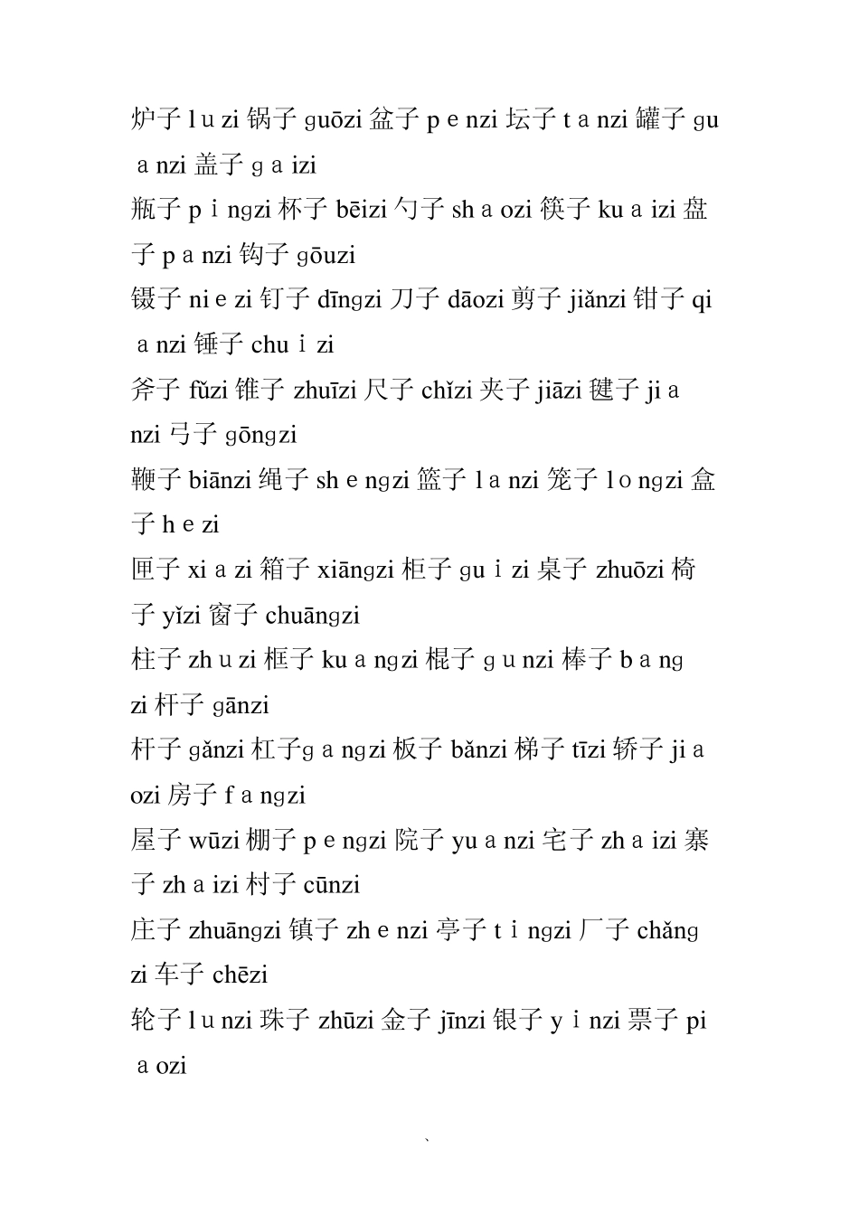 轻声词语和可轻读词语表_第3页