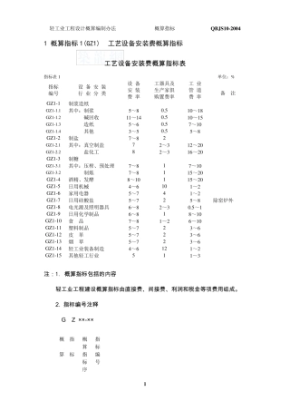 轻工业工程概算编制