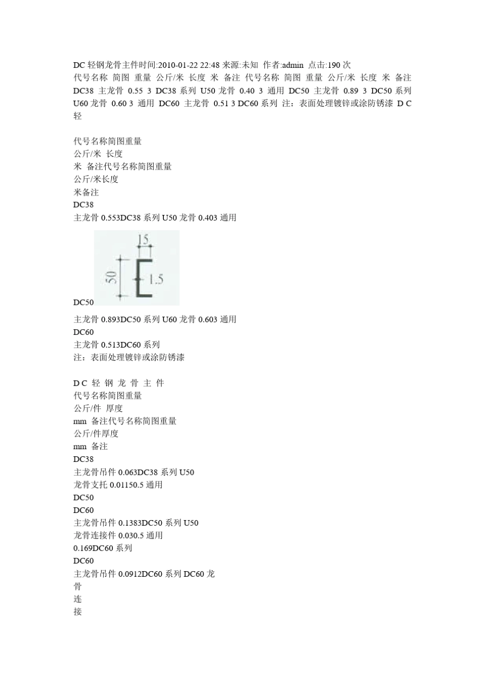 轻钢龙骨的分类、标识与构造_第1页