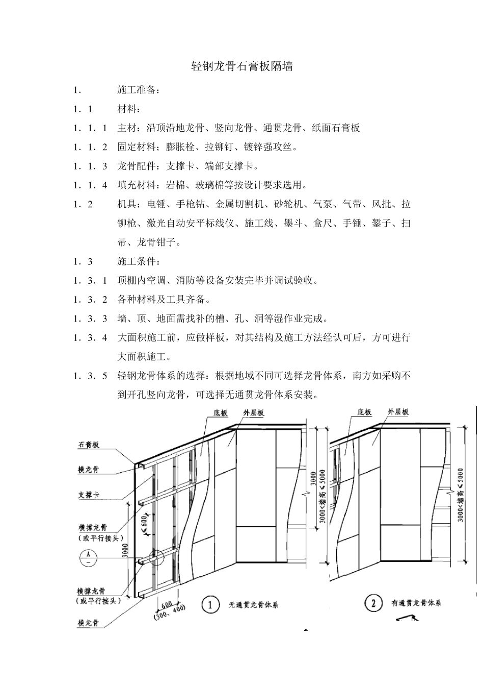 轻钢龙骨石膏板隔墙_第1页