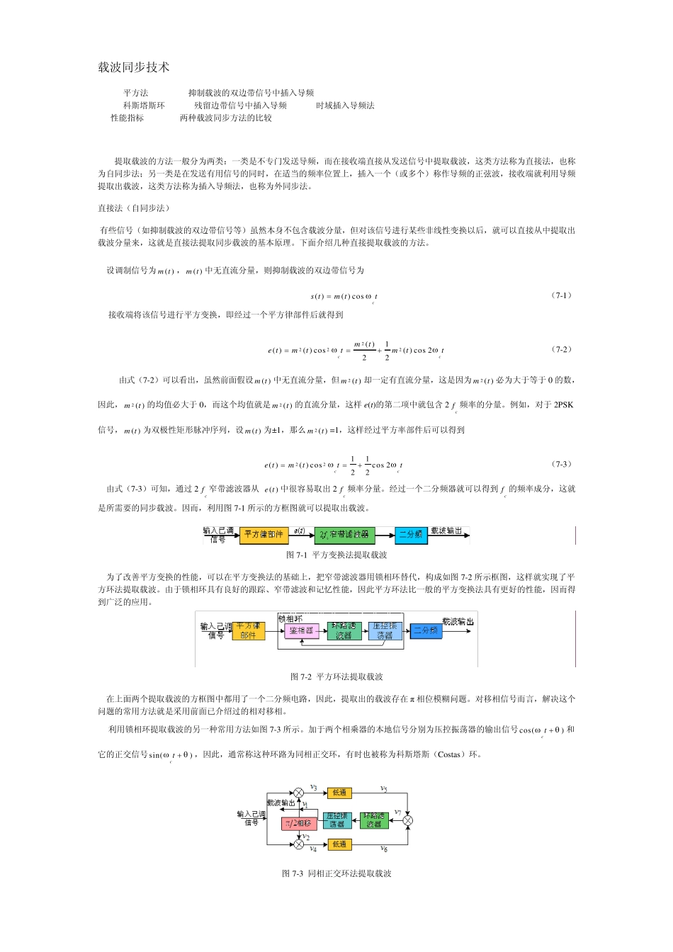 载波恢复的基本原理_第1页